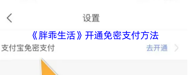 《胖乖生活》如何设置免密支付功能指南