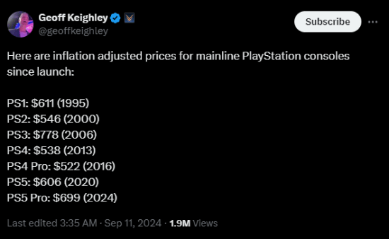 历代主机价格总结：PS5 Pro不是最昂贵的。